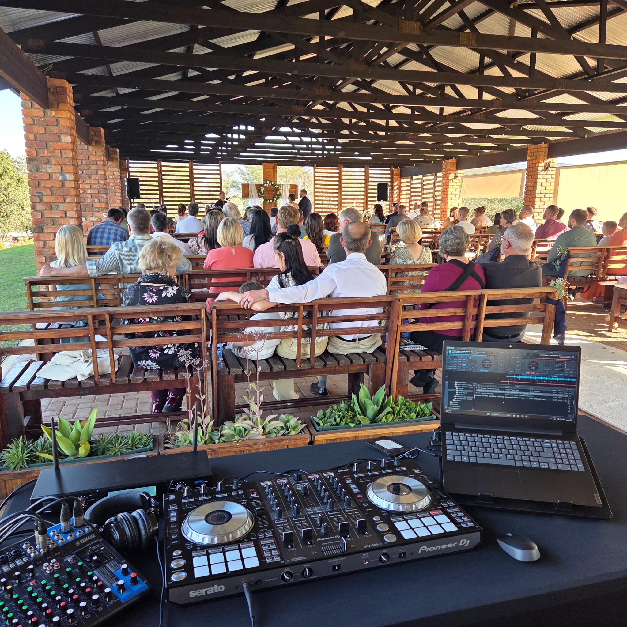 DJ equipment at a wedding ceremony